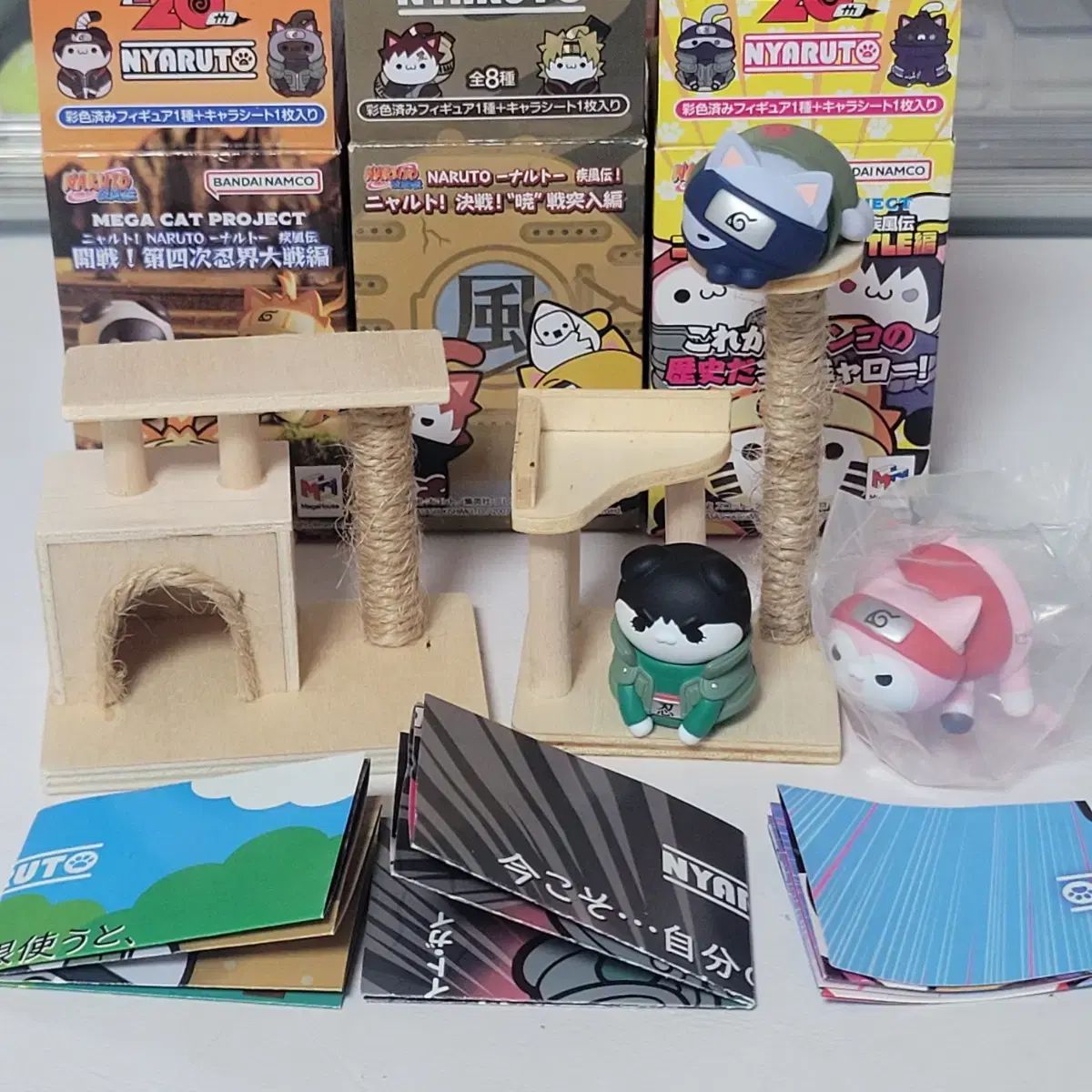 NARUTO -ナルト- ガイ カカシ さくら 猫 フィギュア MEGA CAT ニャルト キャットタワー