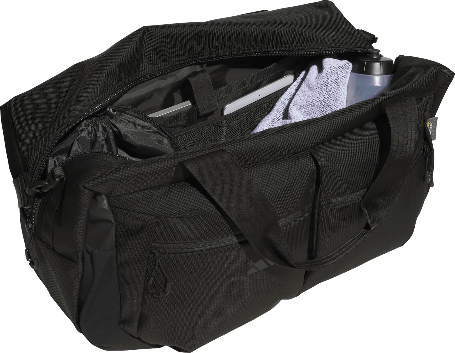 宝物 アディダス adidas OP SYST ダッフルバッグ 50L バック ボストンバッグ 遠征 旅行 合宿 ワークアウト ポケット 収納 ストラップ 軽量 耐久性 シンプル ロゴ KLA22 JM4996 ブラック