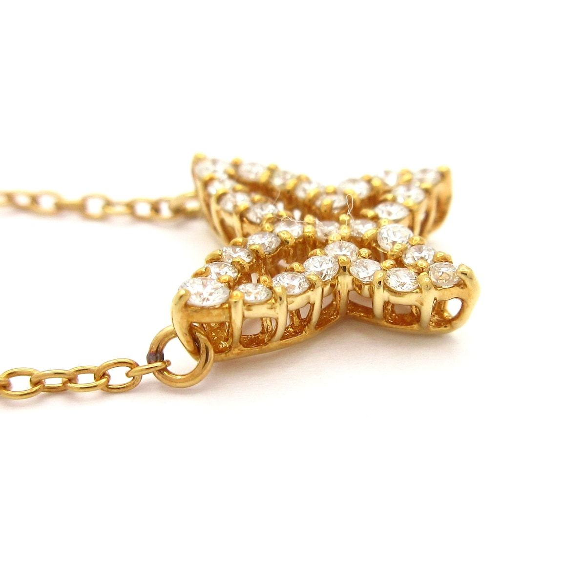 AHKAH(アーカー) ネックレス新品同様 - K18YG×ダイヤモンド バタフライ  