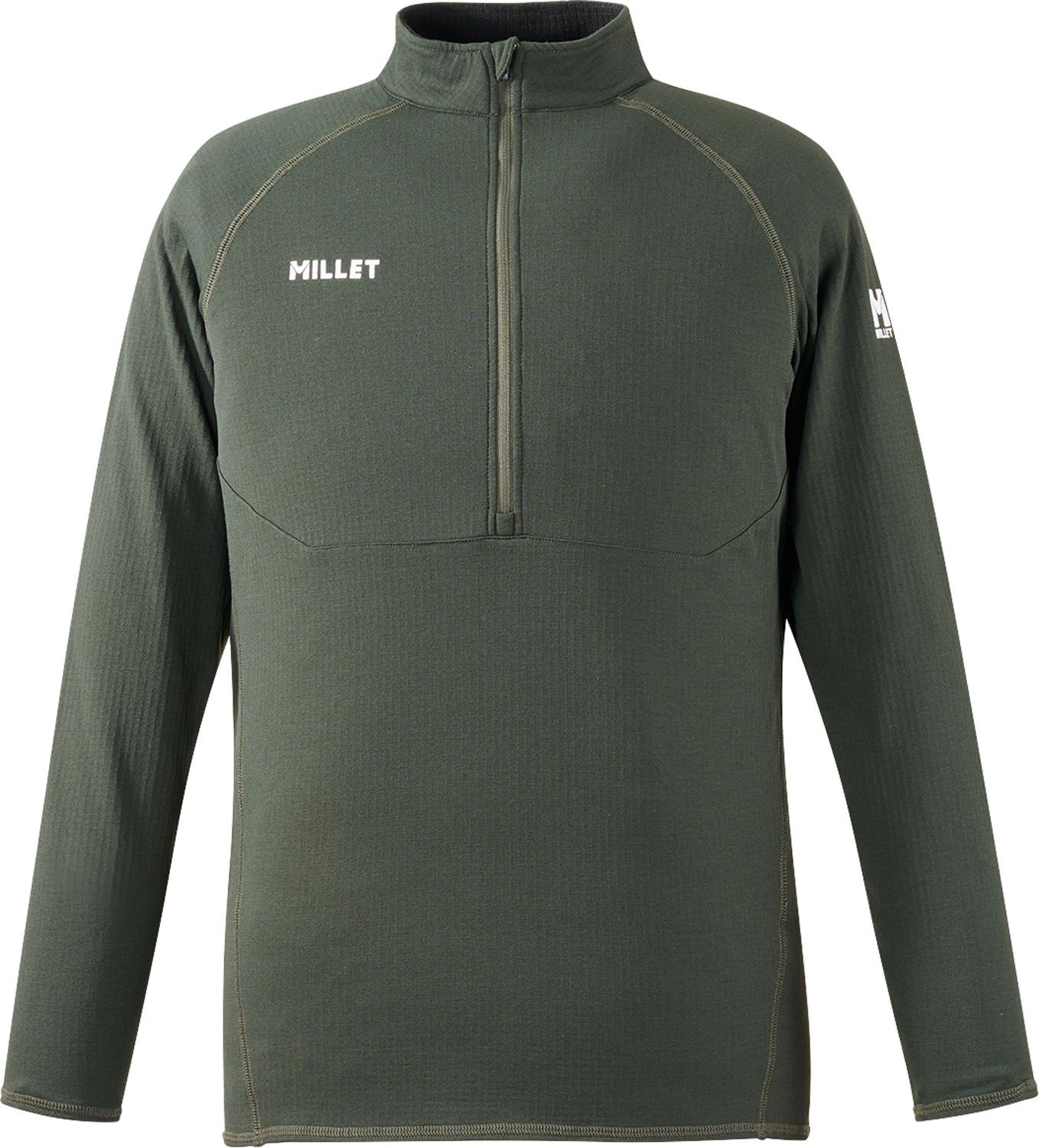 ミレー MILLET アウトドア ドライ グリッド ハーフジップ MIV02127 N8637 DEEPJUNGLE