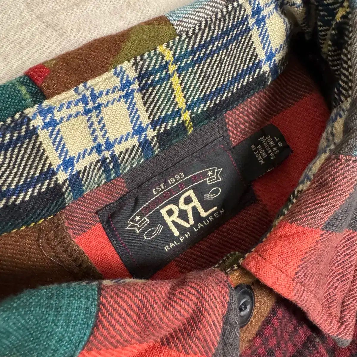 L RRL ダブルアールエル ウール ブレンド パッチワーク