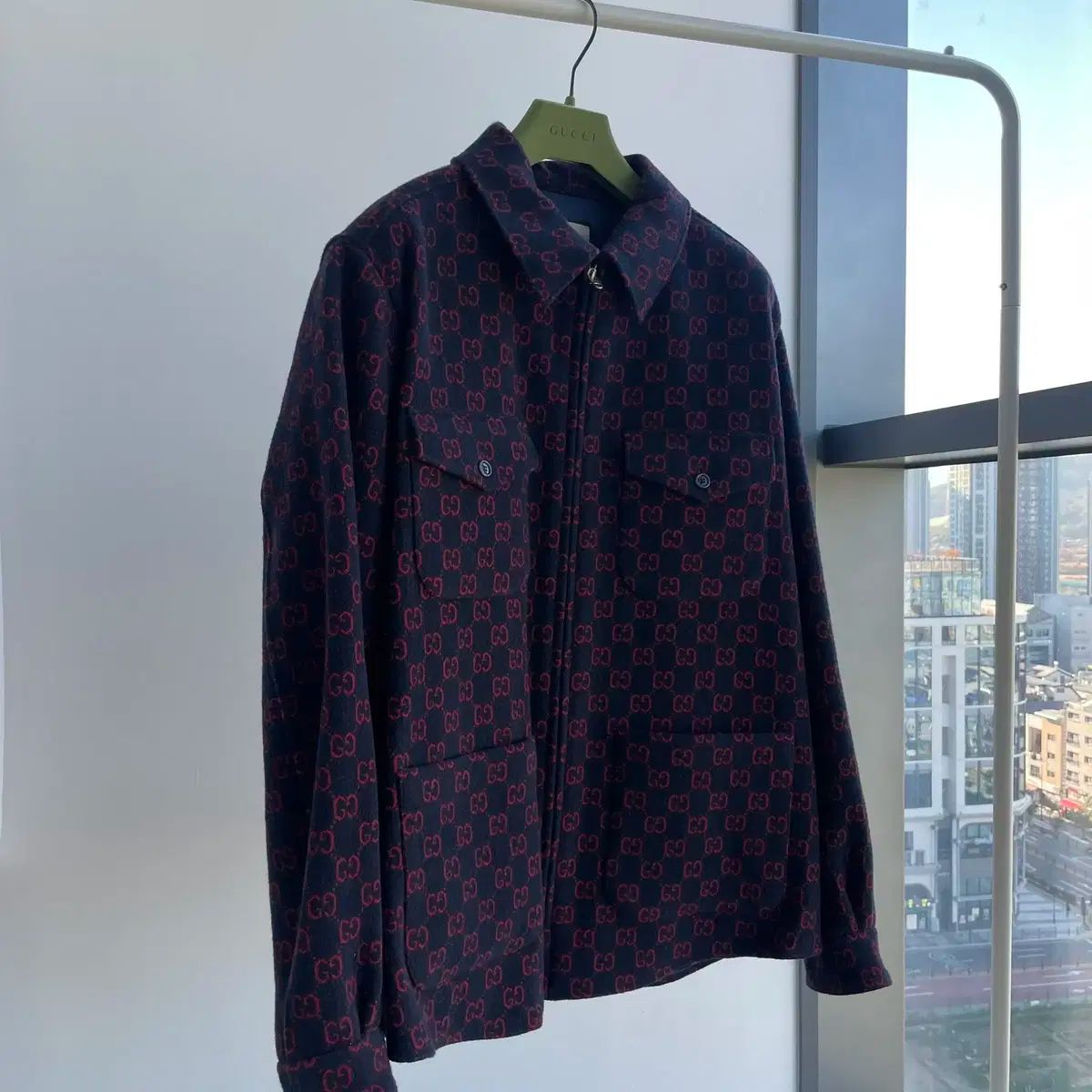 グッチ ジップアップ シャツ ジャケット