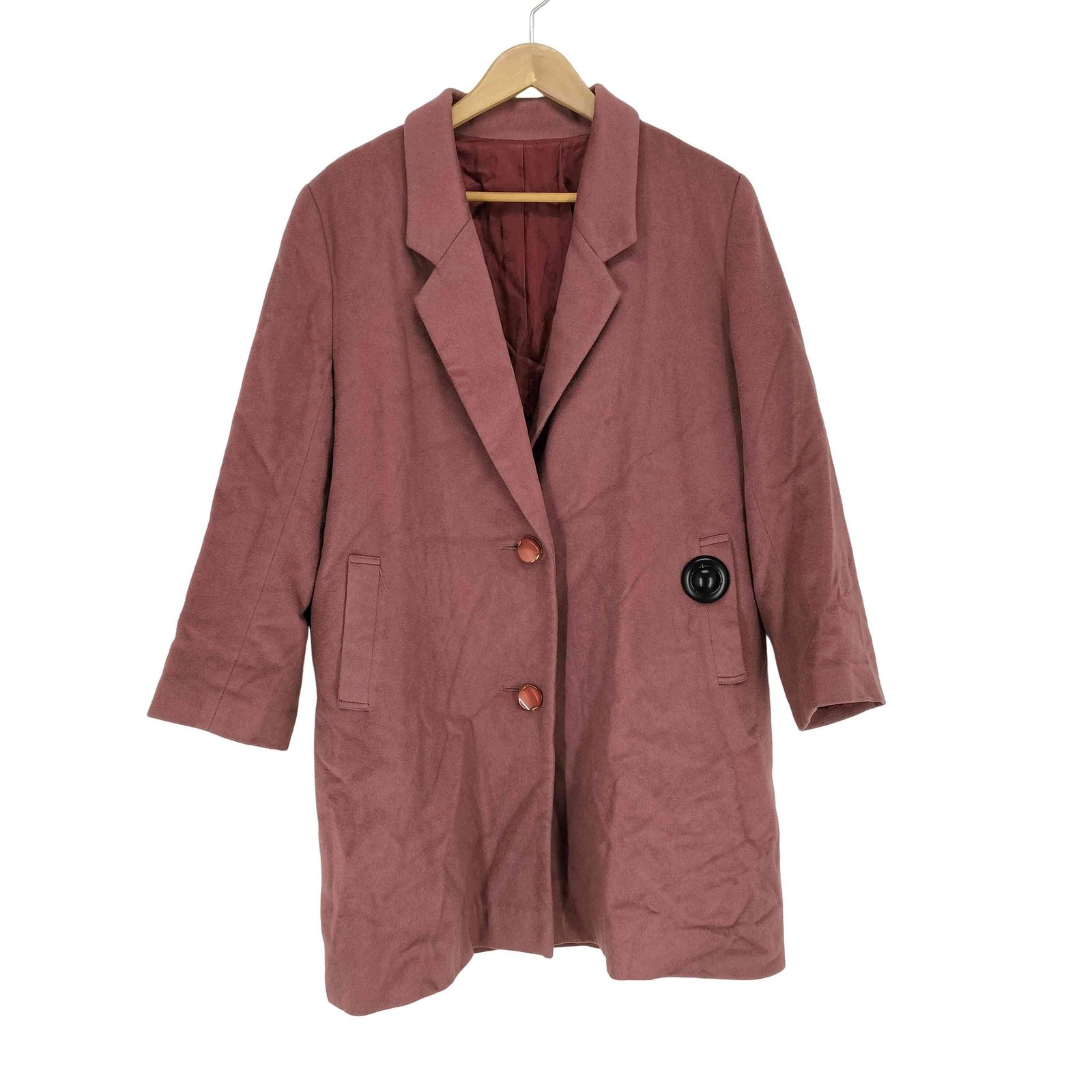 ユーズドフルギ 古着 カシミヤ100裏地ペイズリーチェスターコート レディース 9AR