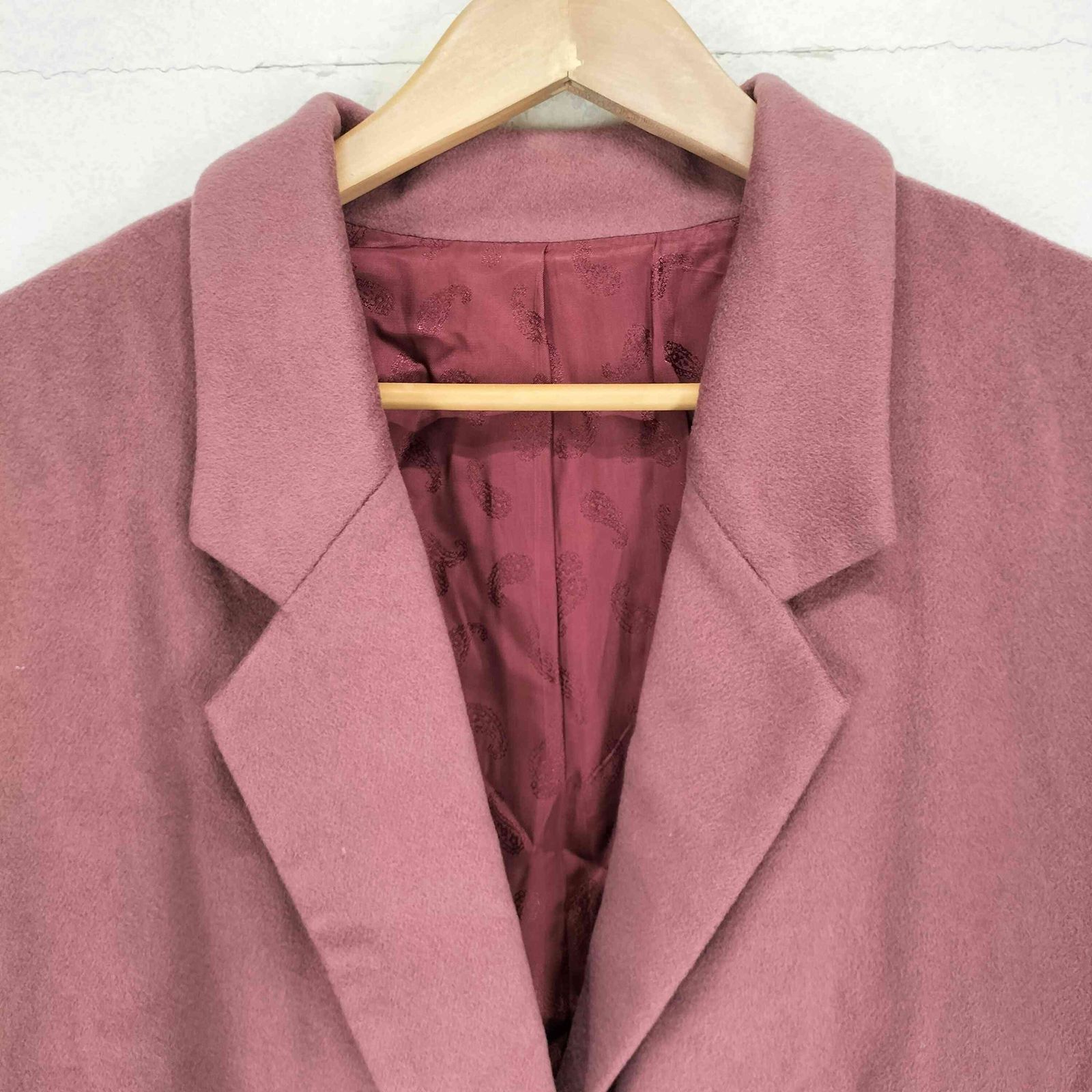 カシミヤ100裏地ペイズリーチェスターコート