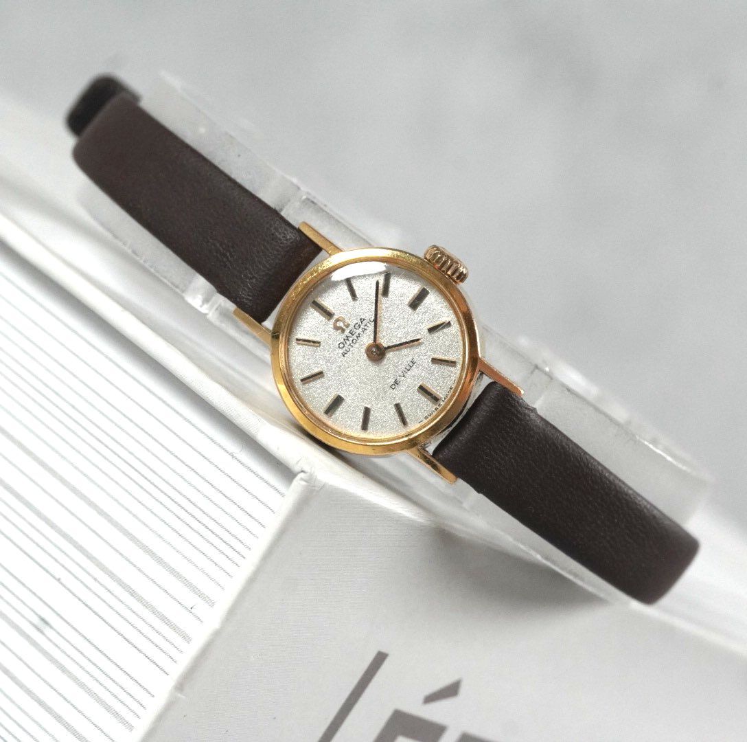 稼働品 OMEGA オメガ デヴィル De Ville 自動巻き AUTOMATIC レディース 腕時計 antique wacth アンティーク ヴィンテージ ゴールド ベルト スイス製