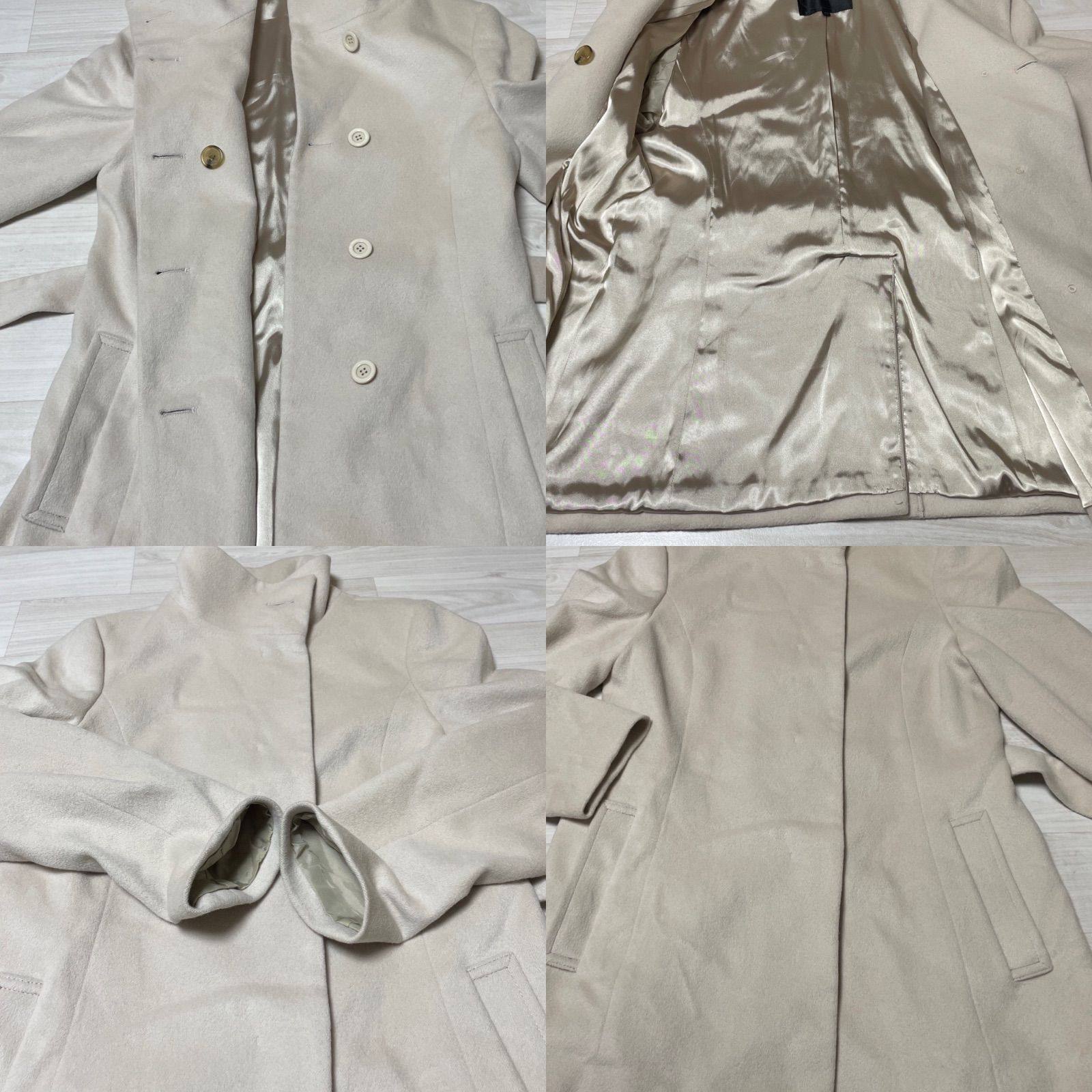 ベージュ ウールコート