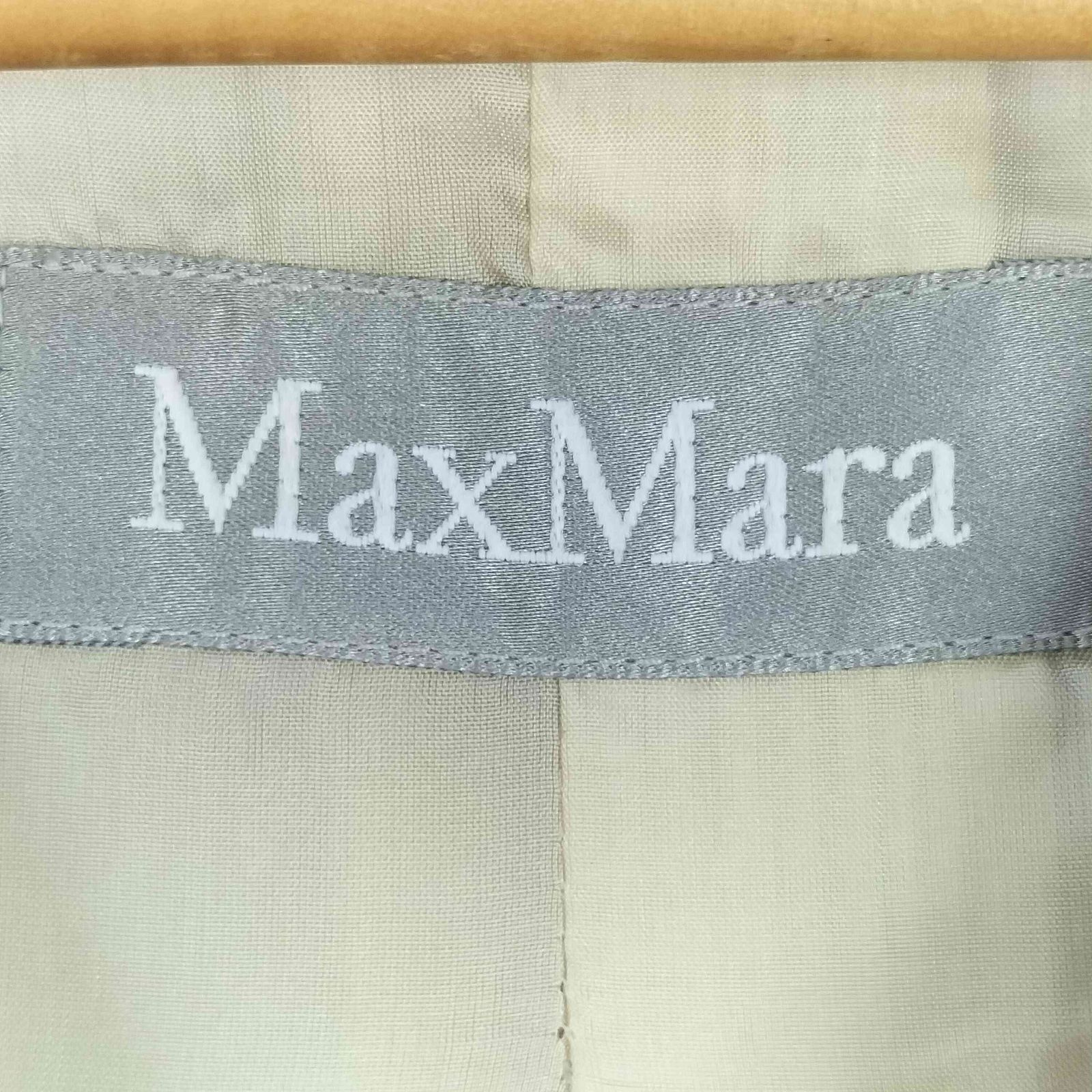 MAX MARA(マックスマーラ) 90S~00S 銀タグ イタリア製 ノーカラーテーラード スカート セットアップ レディース  上:J40 下:J38【中古】【ブランド古着バズストア】 マックスマーラ MAX MARA 90S~00S 銀タグ イタリア製 ノーカラー