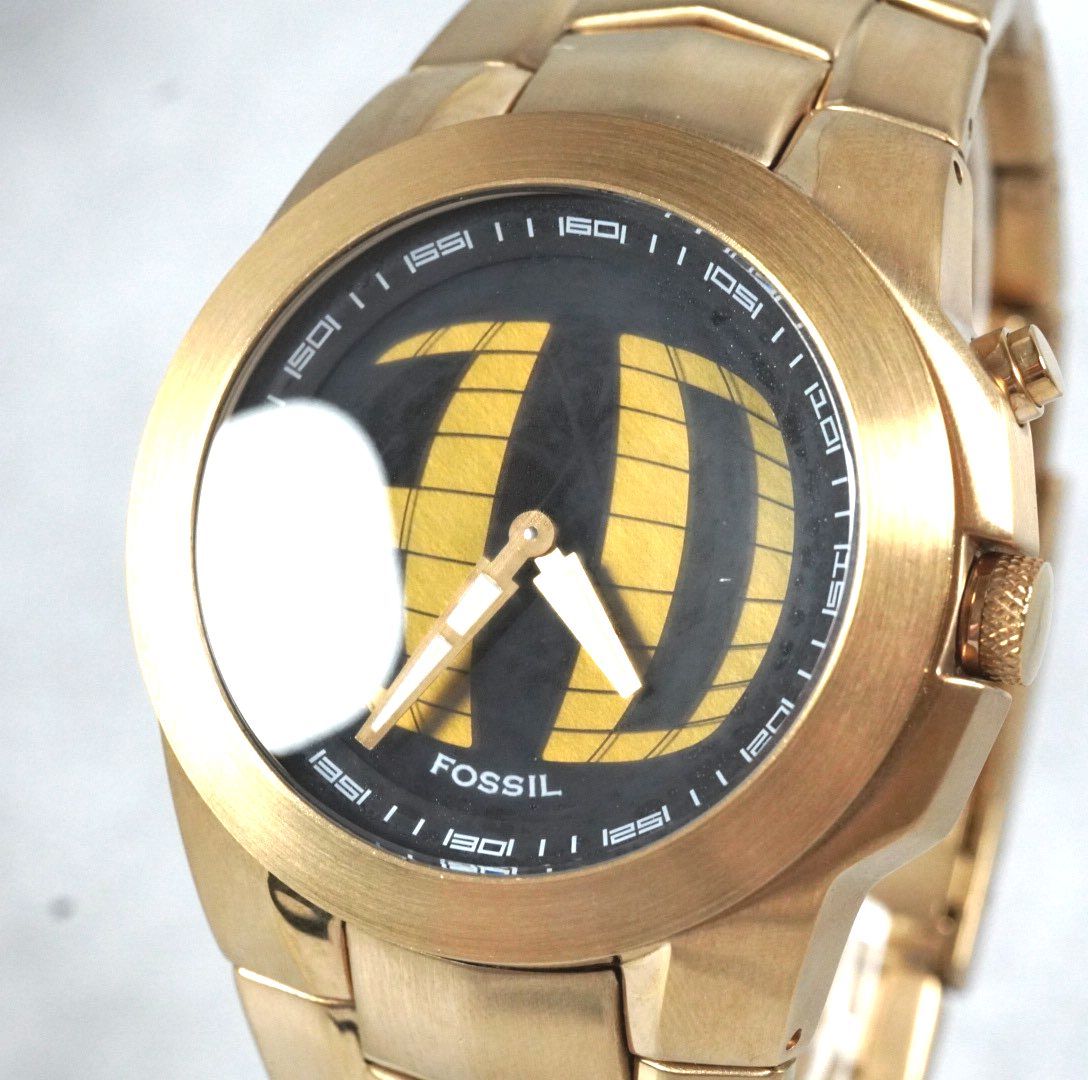 00s y2k FOSSIL BIG TIC パターン 漢数字 腕時計 アナデジ Y2K】FOSSIL フォッシル BIG TIC ビッグチック ゴールド 腕時計 メンズ