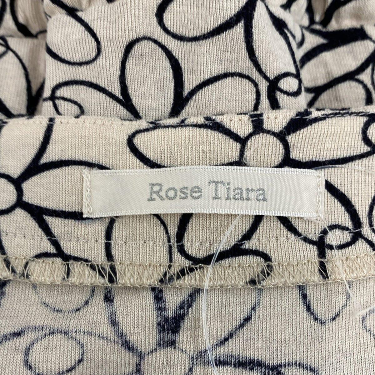 極美品■ローズティアラ/Rose Tiara■大きいサイズ46■千鳥格子の秋ワンピース/カットソー■お洒落♪ ローズティアラ 46の通販