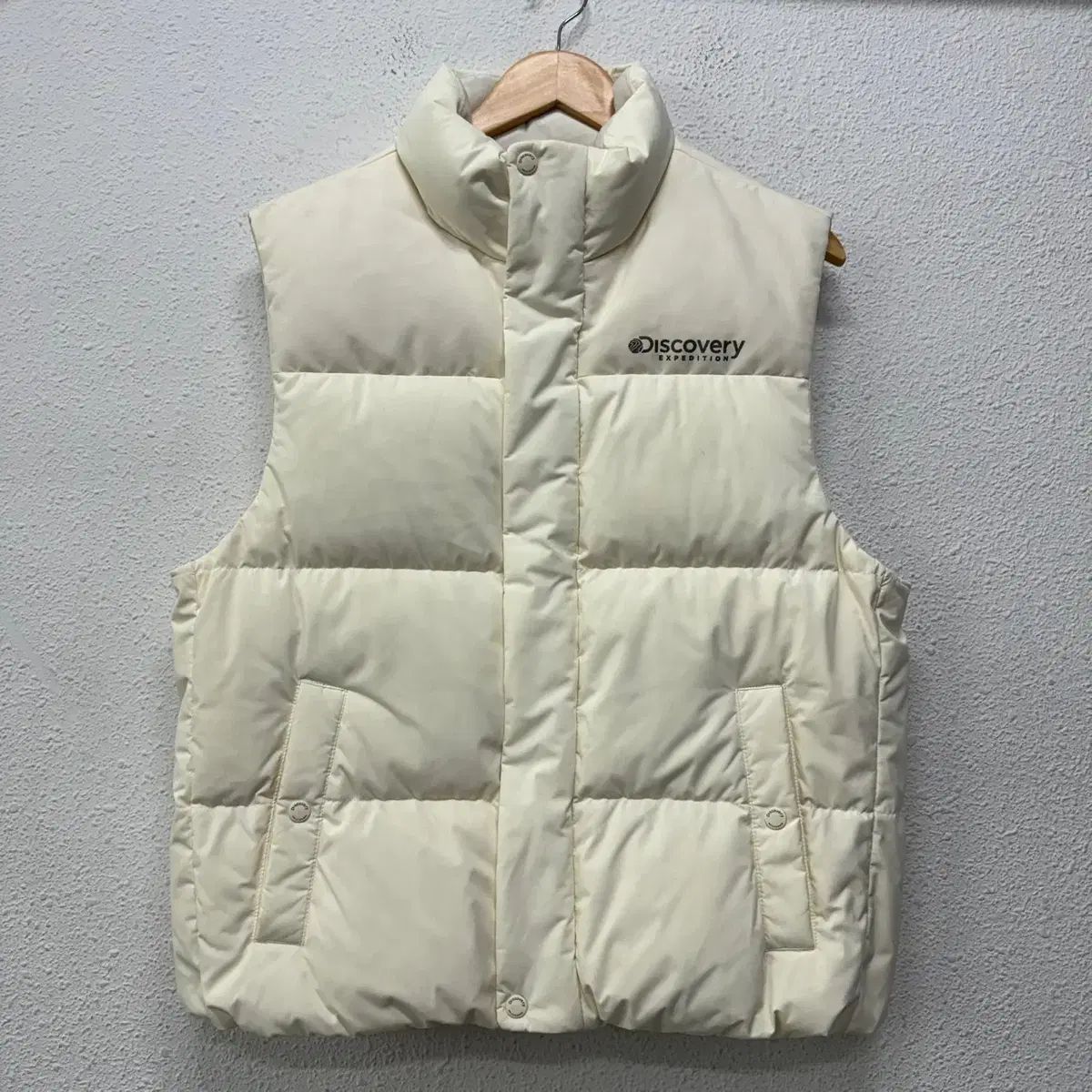 95 新モデル DISCOVERY ユニセックス 反射スローガン DUCK DOWN ダウン ベスト N4502