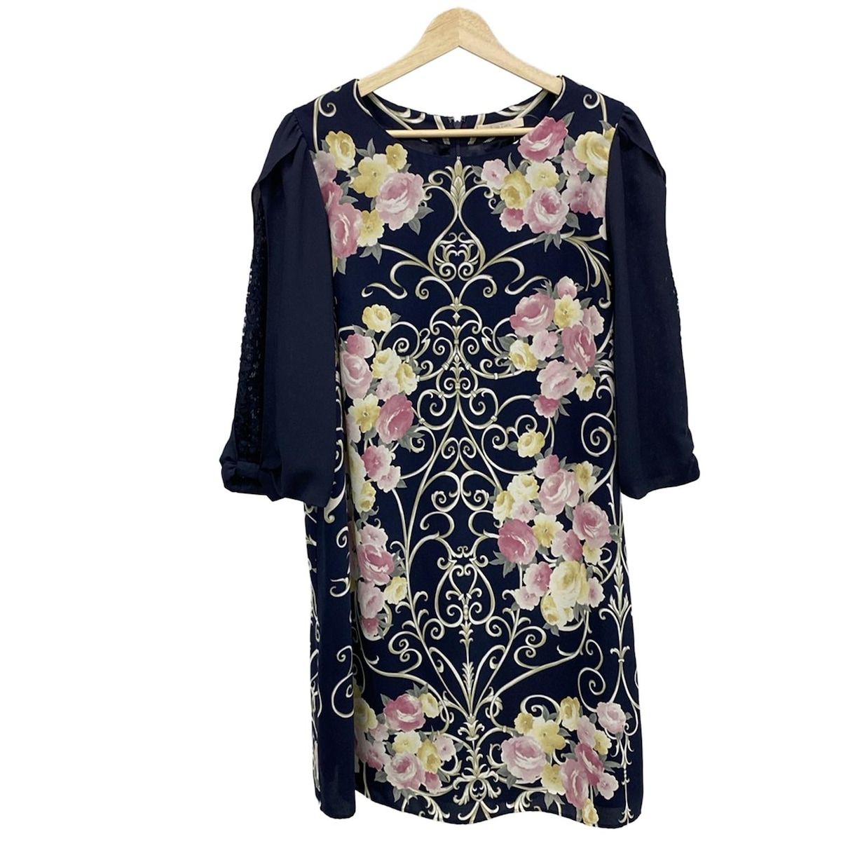 ローズティアラ46紫ワンピース ローズティアラ ティアードワンピース