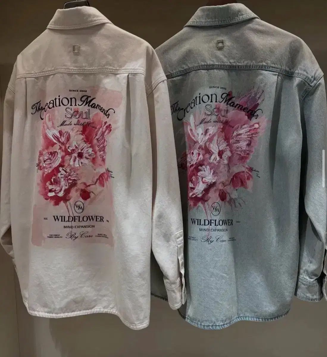 ウーヨンミ 25SS フラワー デニム シャツ アイボリー 白 48