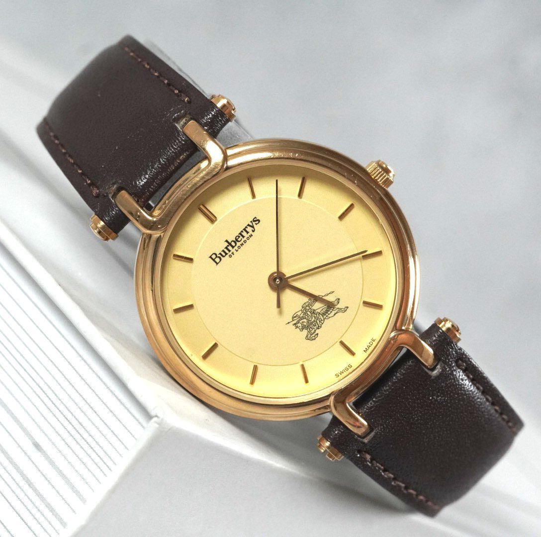 稼働品 Burberrys バーバリー 腕時計 wacth スイス製 ヴィンテージ antique アンティーク 旧ロゴ ホースロゴ ゴールド クォーツ レディース メンズ ユニセックス レトロ