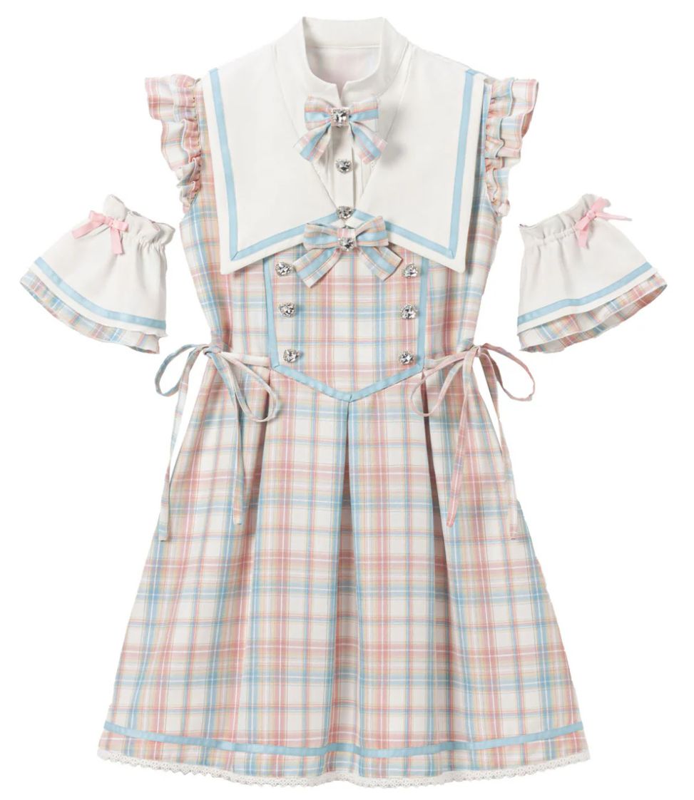 3L 量産型 地雷系 DearMyLove ディアマイラブ ノースリーブ セーラーワンピース