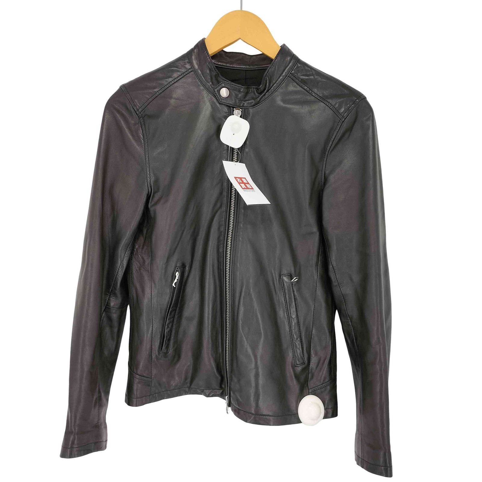 ハレ HARE 羊革ノーカラーシングルライダースジャケット メンズ JPN：S