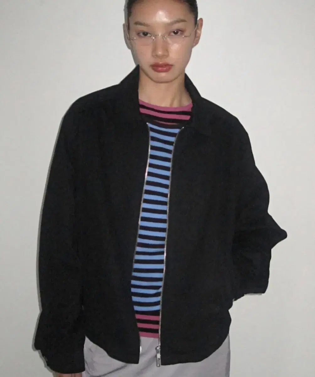 ポニーテール dafoe cotton suede jacket - black