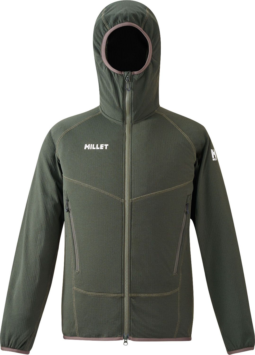 革命 ミレー MILLET アウトドア ドライ グリッド フーディ DRY GRID HOODIE メンズ フリースジャケット 断熱効果 フルジップ フーディ 通気性 寒さ対策 登山 ハイキング MIV02040 N8637 DEEPJUNGLE