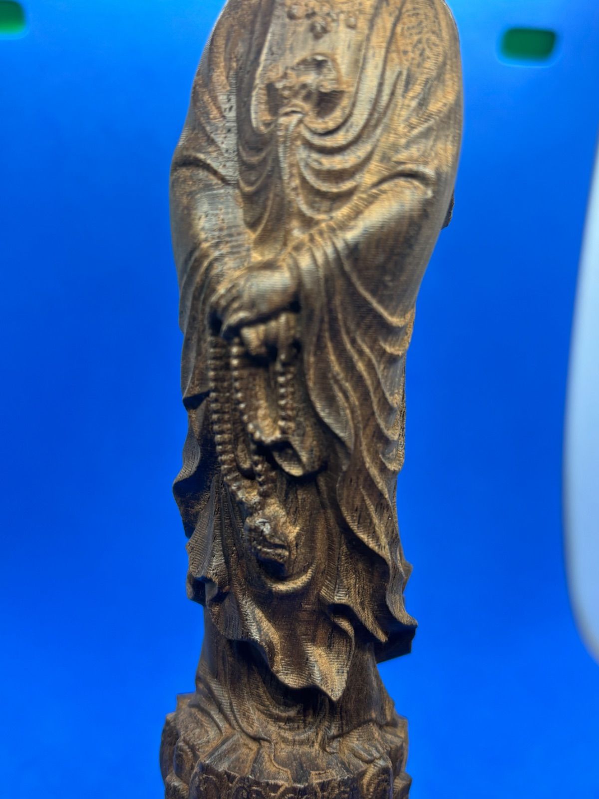 柬埔寨菩薩棋沈香 精雕観音像 小型仏堂供養用 5468 柬埔寨菩薩棋沈香