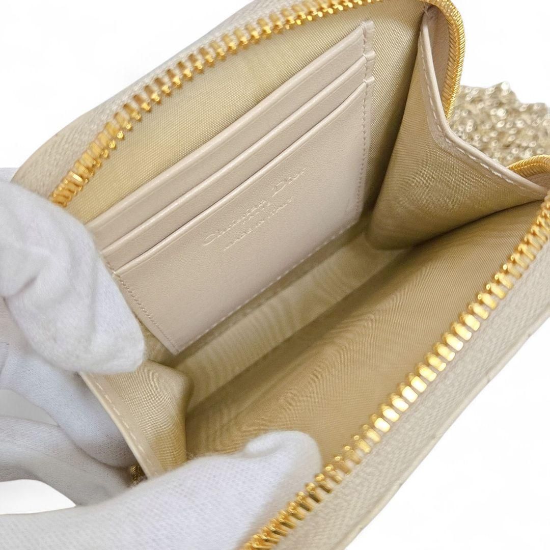 Dior カナージュ フォンホルダー ラムスキン ベージュ 2wayハンドバッグ チェーンショルダーバッグ DECORATOM_COM_BR