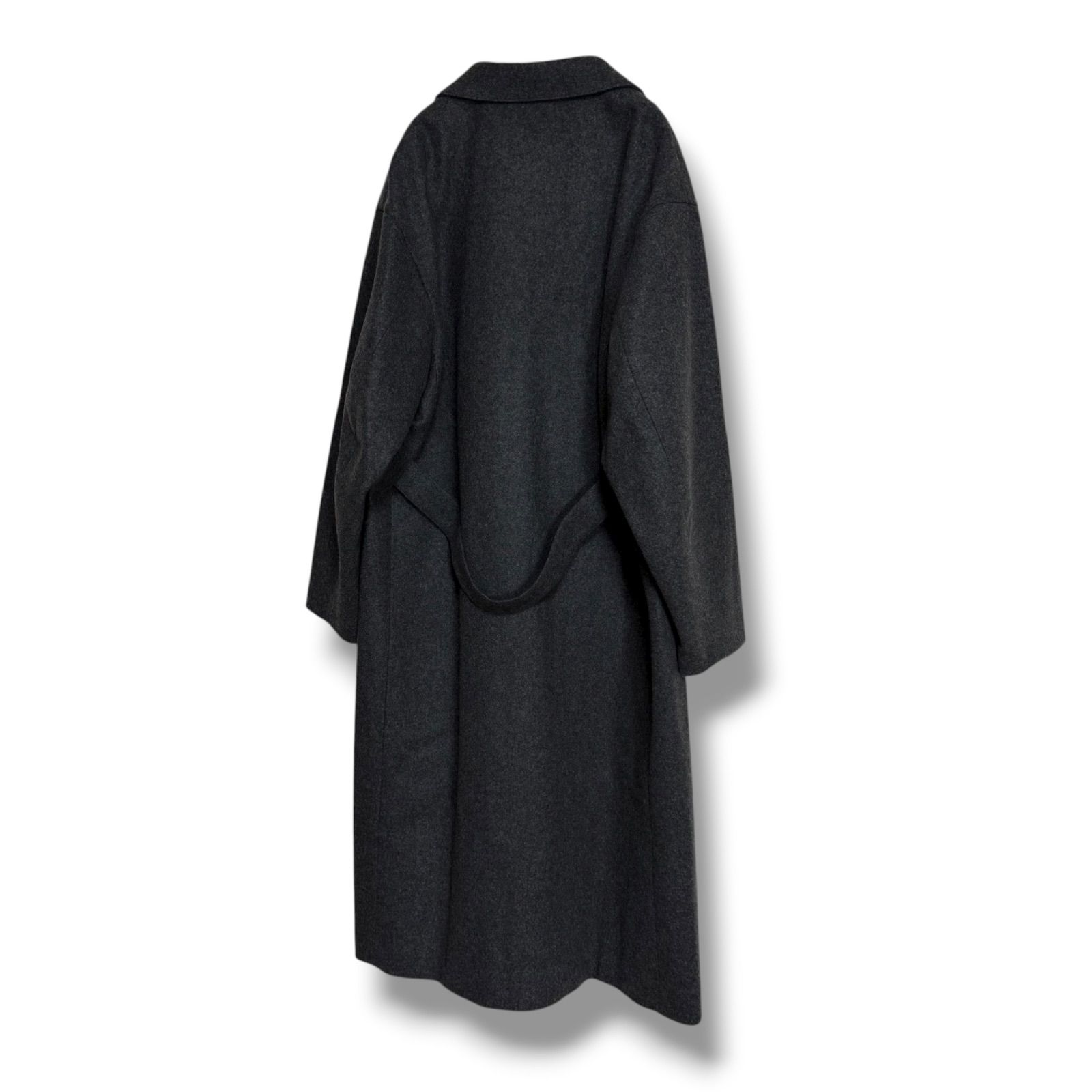 美品 HYKE ウールショップコート WOOL SHOP COAT グレー オーバー