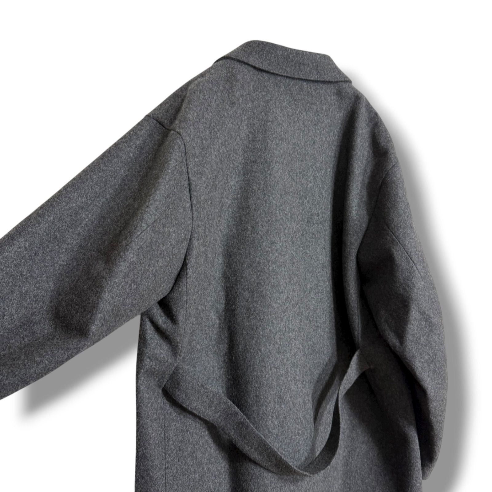 美品 HYKE ウールショップコート WOOL SHOP COAT グレー オーバー