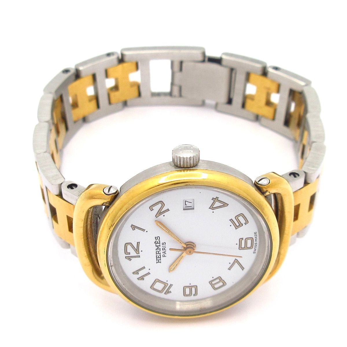 HERMES エルメス 腕時計 プルマン レディース 白