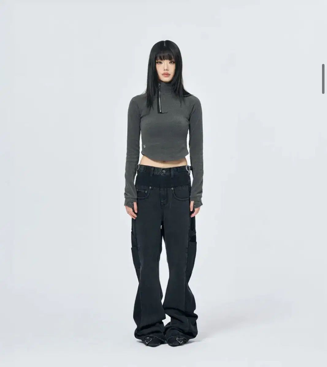 スキーイズムインデュシング FR ブーツカット デニム BLACK デニム