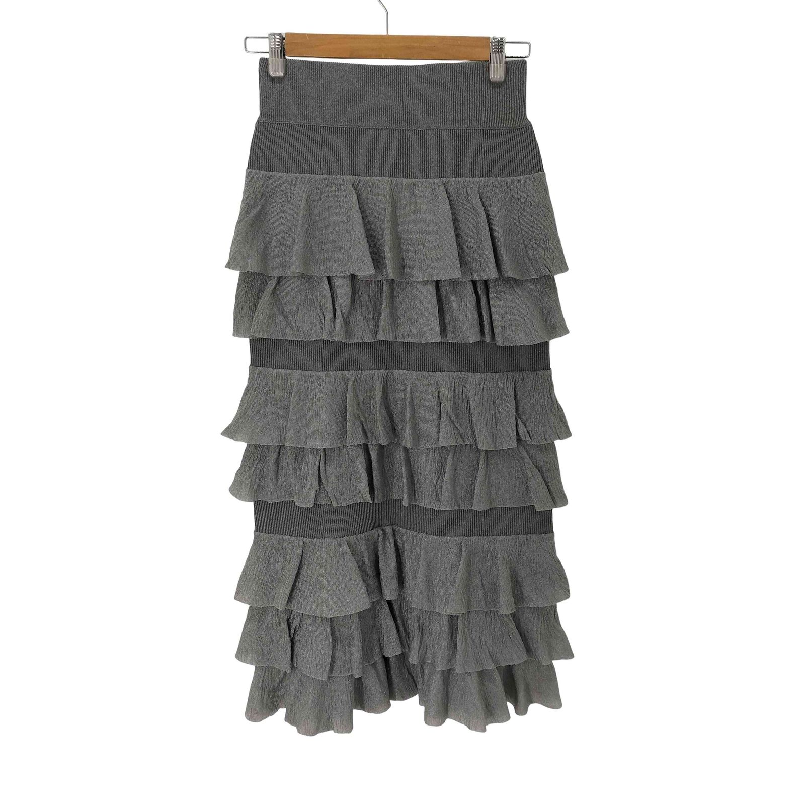 アダムエロペ Adam et Rope サステナブル ニットフリルスカート レディース