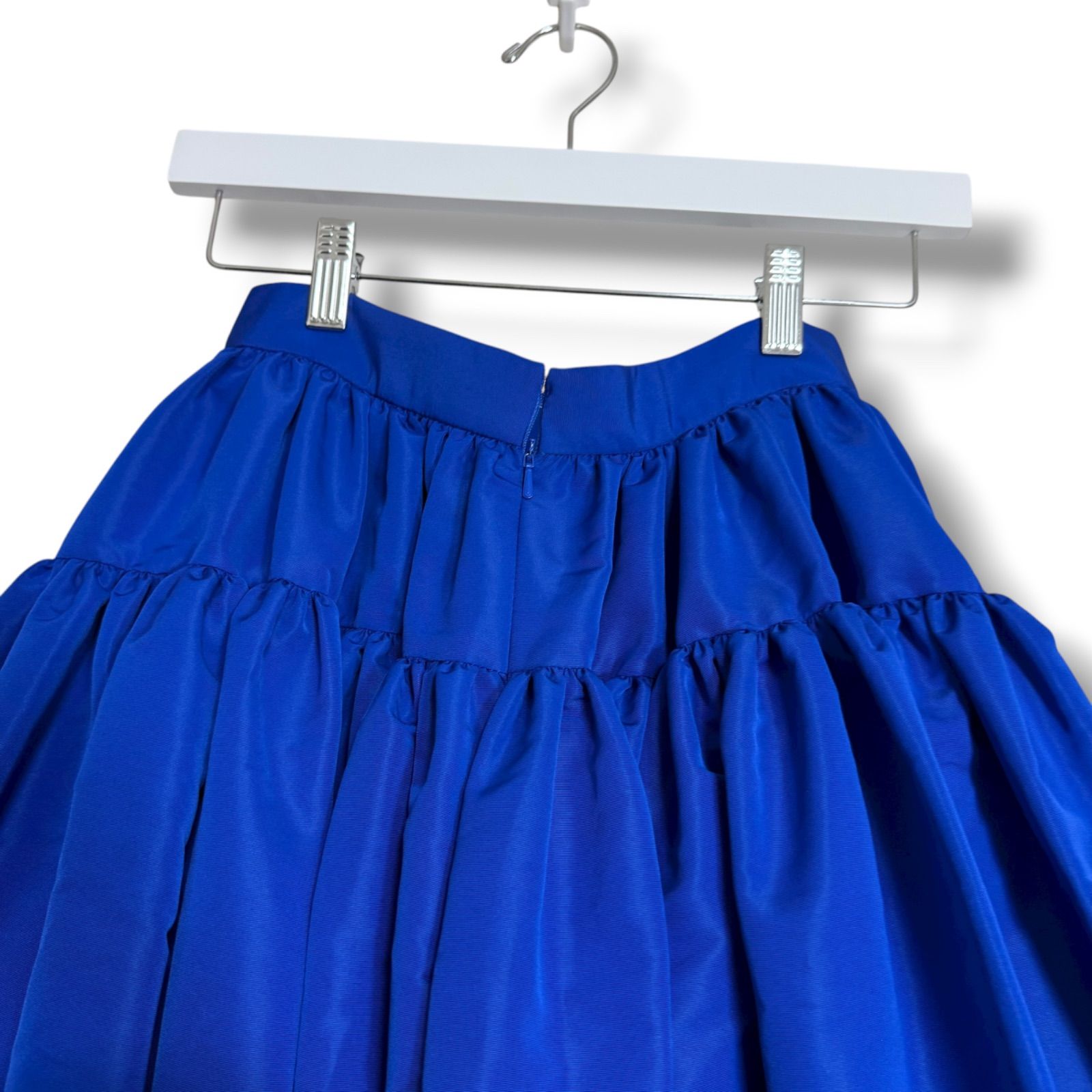 ALEXANDER McQUEEN 2021コレクション品 ギャザーミディスカート ロイヤルブルー ボリューム フ GULLKHAN_COM