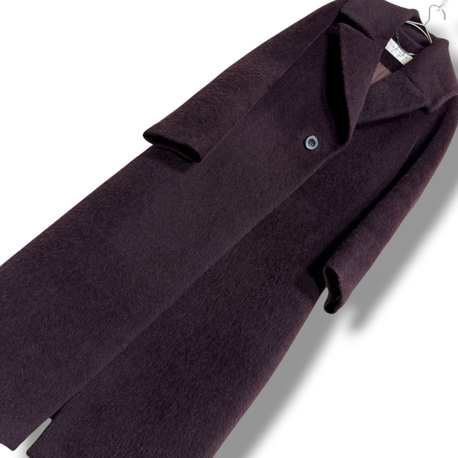 美品 ADORE ふわふわ贅沢アルパカ シャギーロングコート 大きめ襟