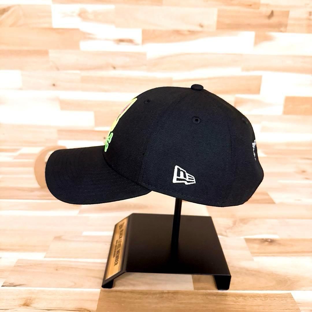  激 ニューエラ×サイコバニー コラボ ネオン バニー ロゴ キャップ 黒ブラック×カラフル スカル 刺繍 9 FORTY ベースボールキャップ キャップ