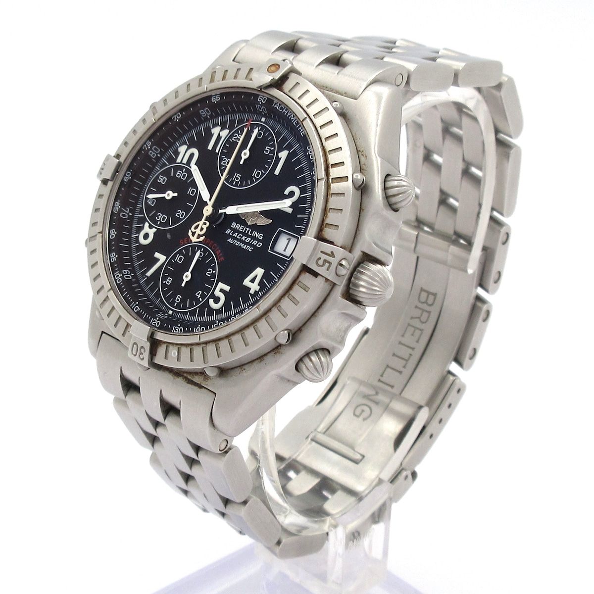 ブライトリング 腕時計 クロノマット A 13350 メンズ SS クロノグラフ 黒