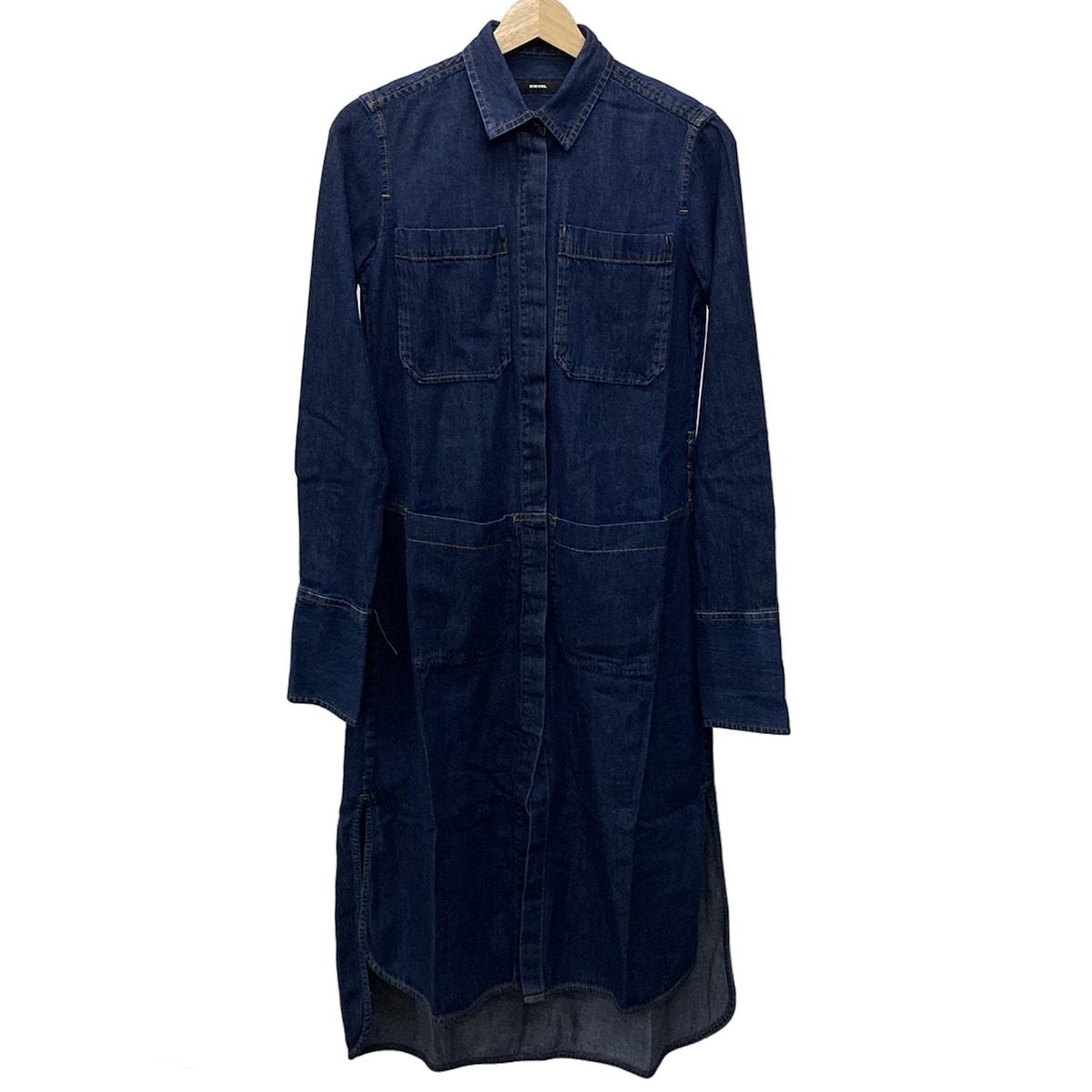 DIESEL ディーゼル ワンピース サイズXS レディース - ネイビー レギュラー 長袖 ロング デニム シャツワンピ