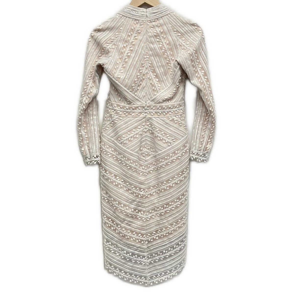 TADASHISHOJI タダシショージ ワンピース サイズ0 XS レディース - 白×ベージュ レース シースルー 春 秋物 ひざ丈