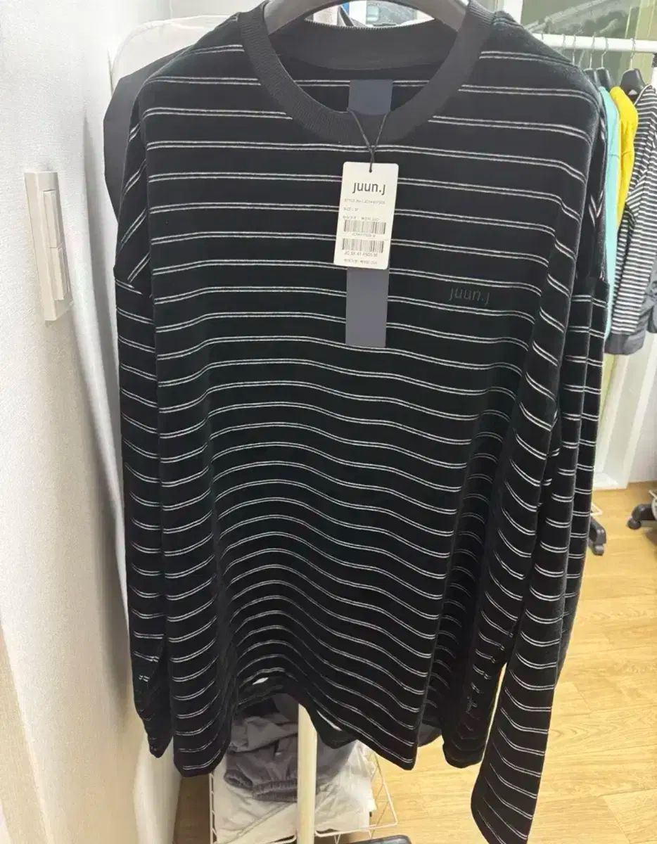 ジュンジェイ 25FW ベルベット ストライプ ロングスリーブ ブラック M