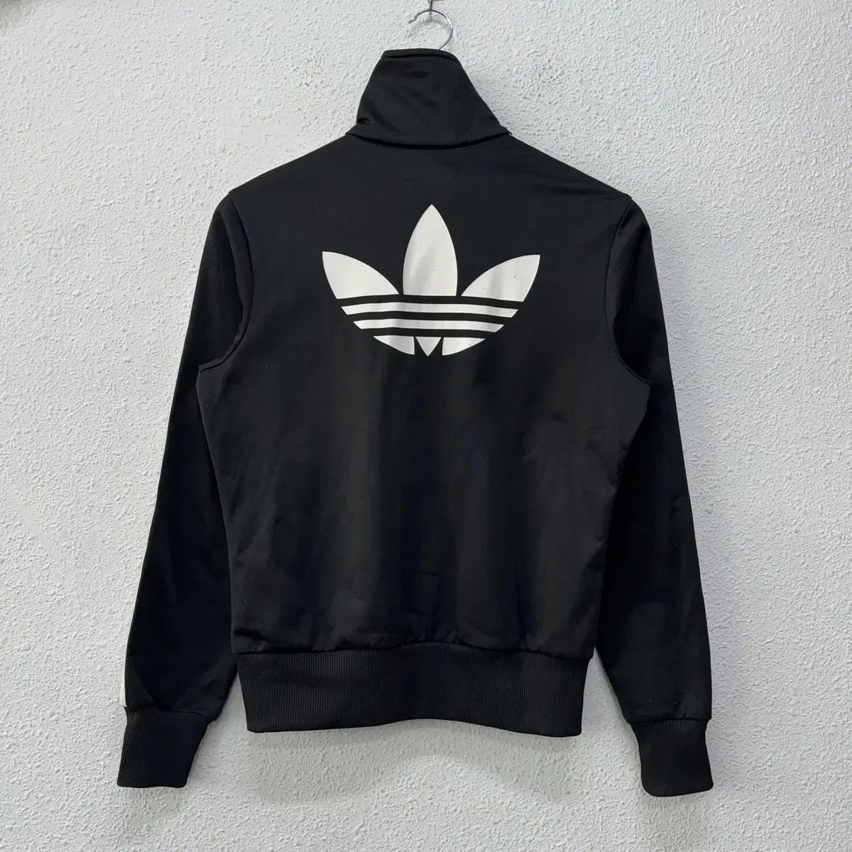 95 アディダス 黒白 ビックロゴ ファイヤーバード トラックジャージ ジップアップ ジャージ N5401