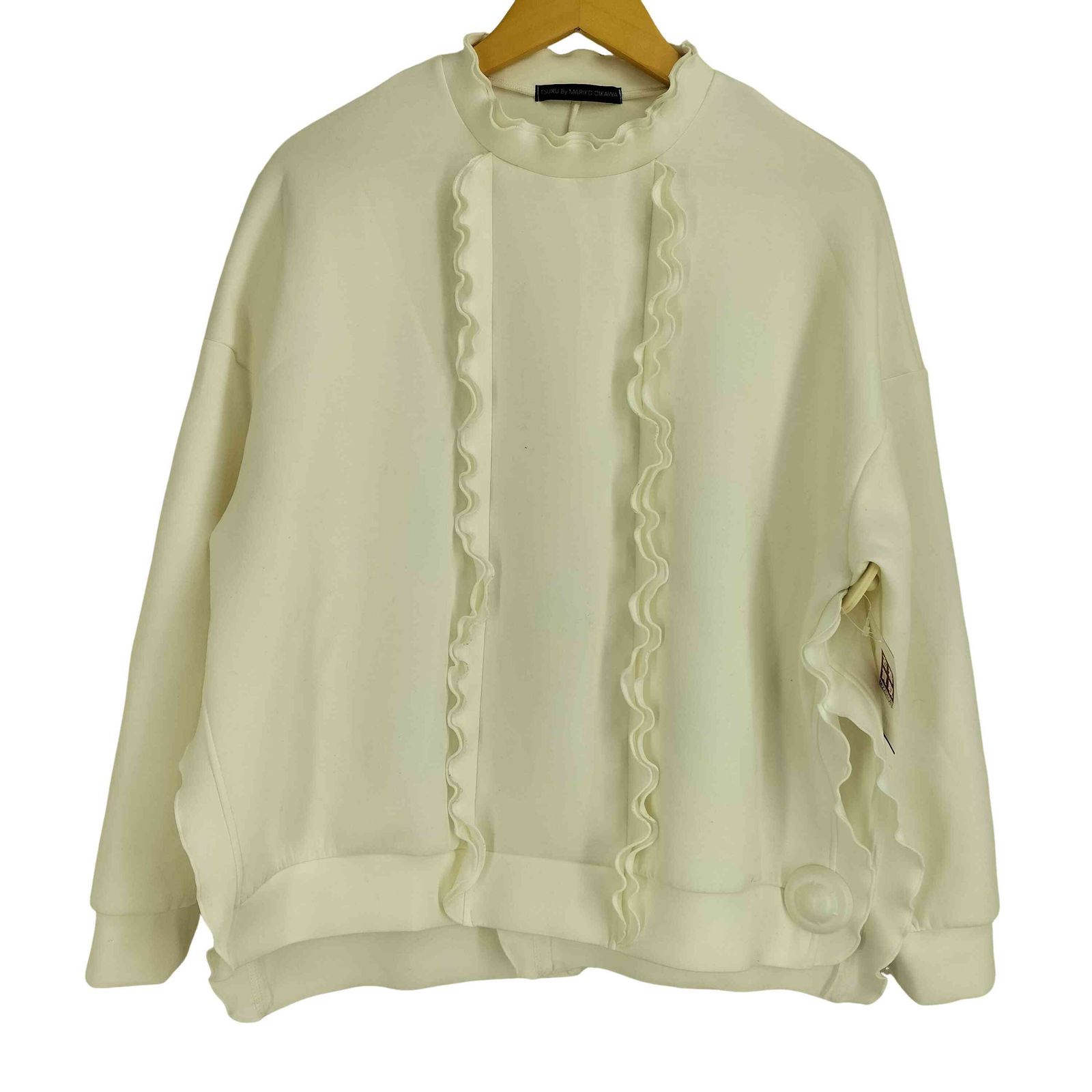 未使用タグ付★ツルバイマリコオイカワ Mylo フリル長袖プルオーバー 白 ツルバイマリコオイカワ Tsuru by Mariko Oikawa Mylo フリル プル