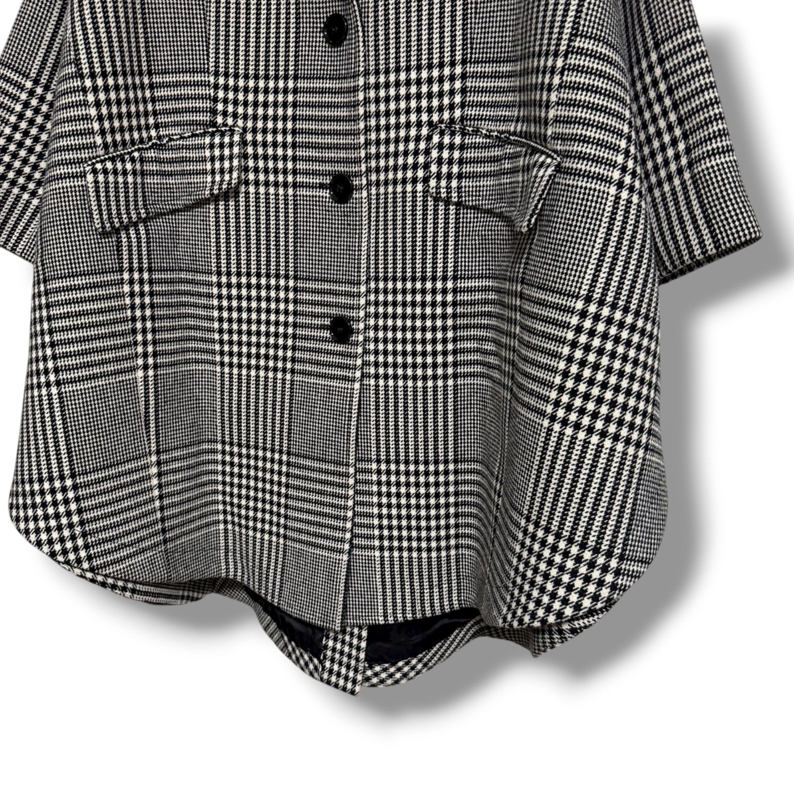 新品同様 MM6 Maison Margiela ウール グレンチェック柄 オーバー