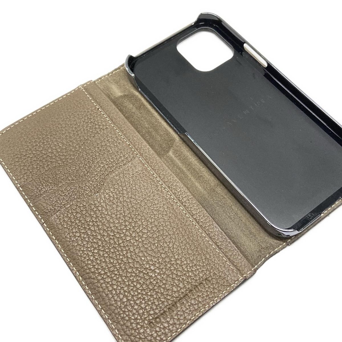 美品 BONAVENTURAボナベンチュラ iPhone用手帳型ケース ネイビー BONAVENTURA(ボナベンチュラ) 携帯電話ケース - ダークネイビー×ダーク