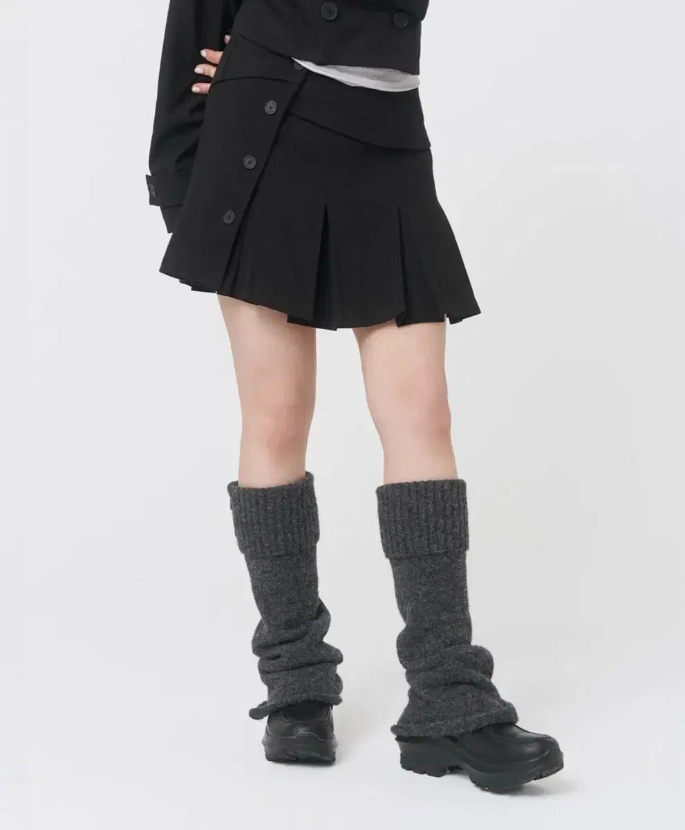 迷キーSEOUL プリーツ ラブ ブラック ミニ スカート