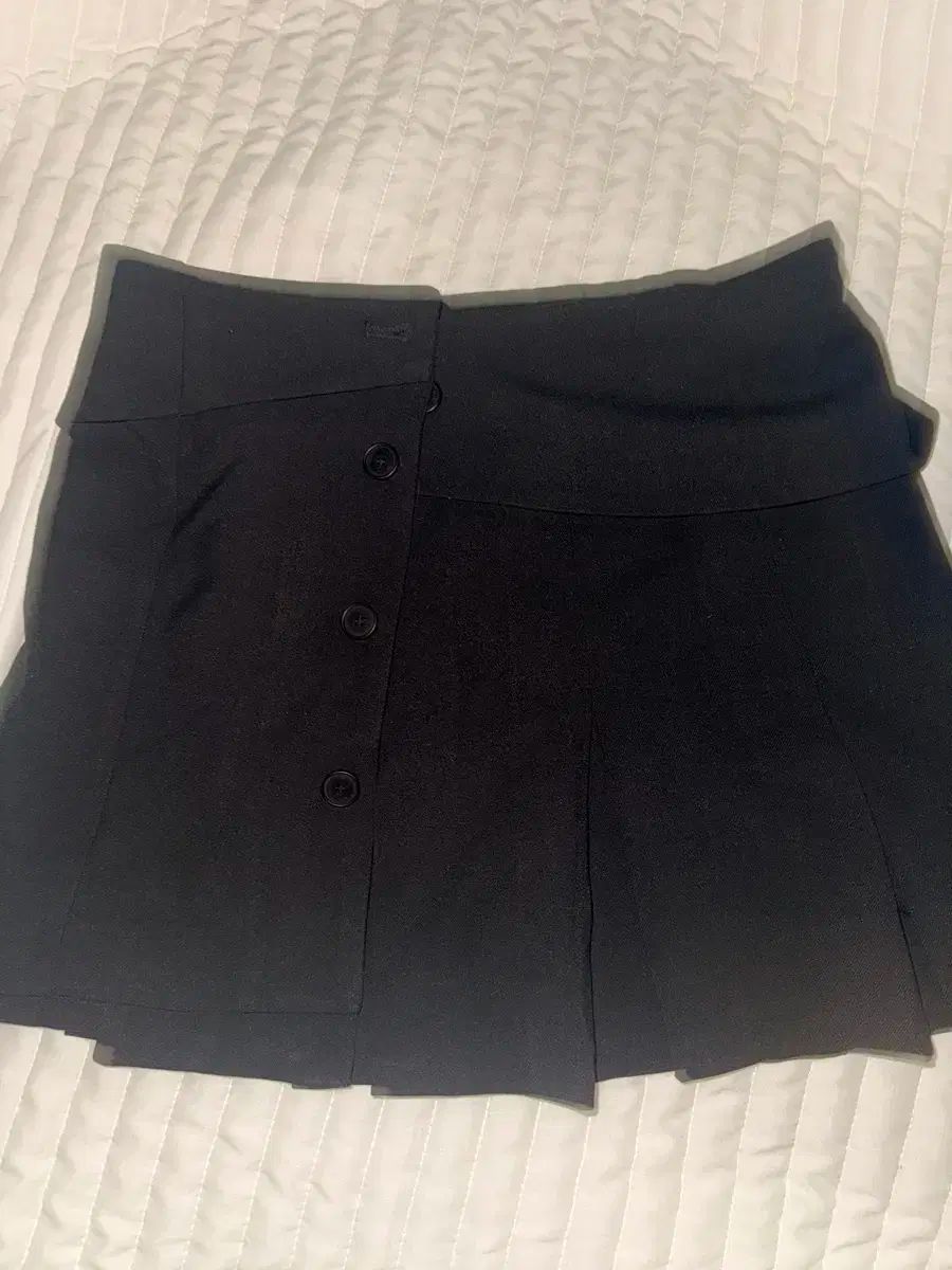 迷キーSEOUL プリーツ ラブ ブラック ミニ スカート