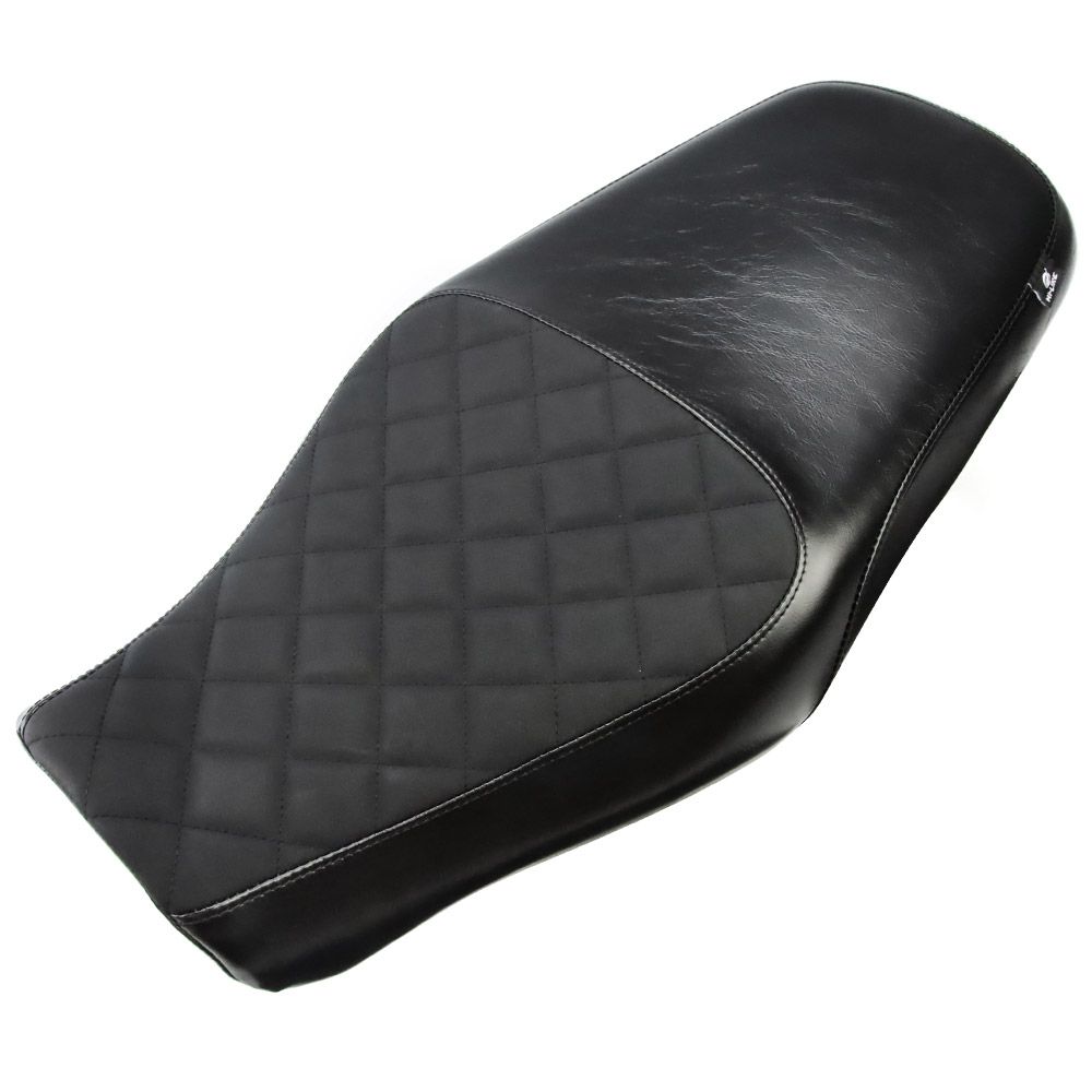 ホンダ対応 GB350 NC59 カスタムシート完成品 黒レザー調&ダイヤカットデザイン ローダウンシート