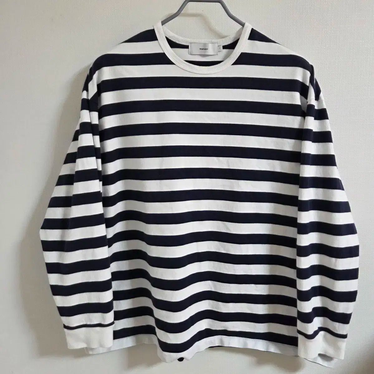 1 グラフペーパー ストライプ ロングスリーブ