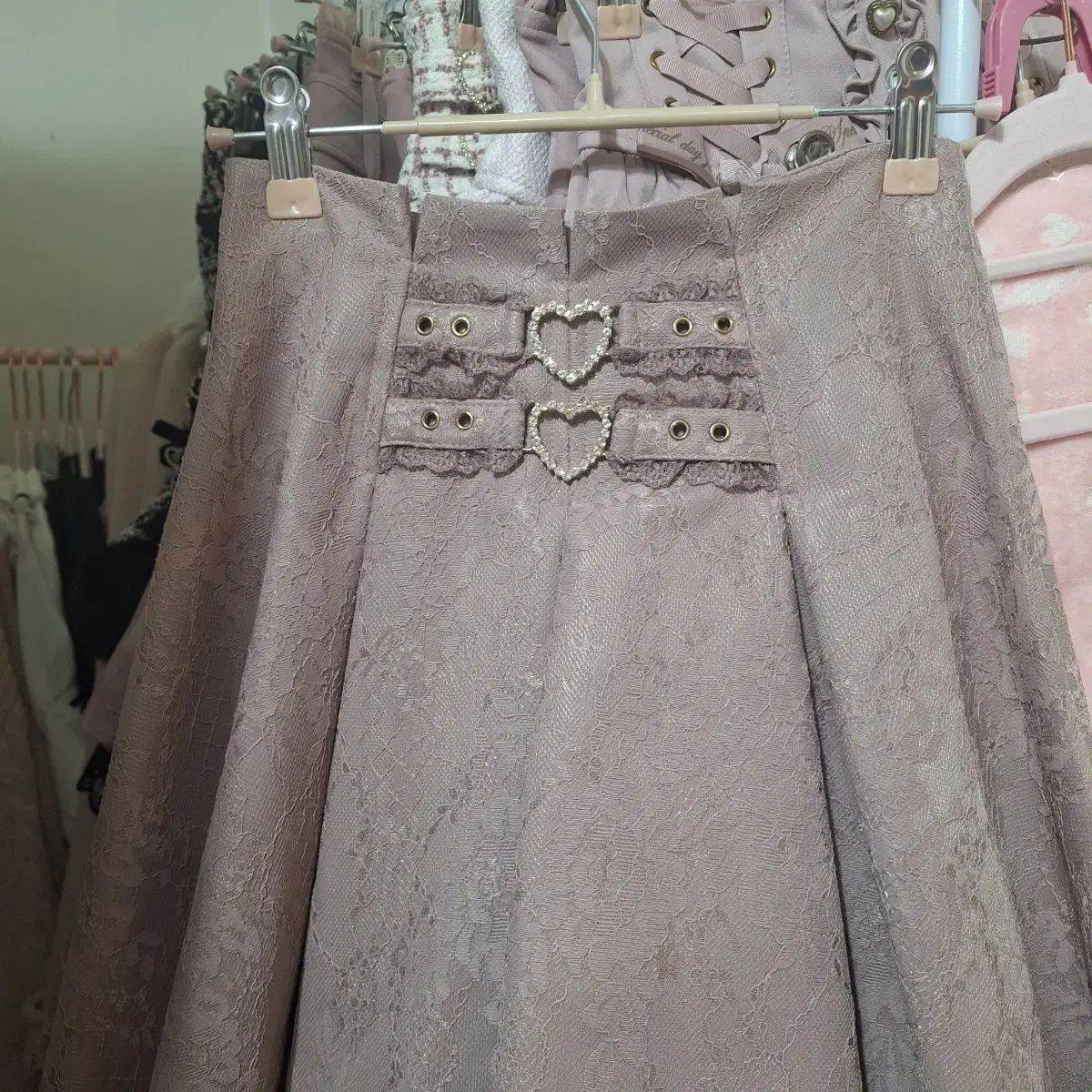 ROJITA レース ボンディング ハート リング ベルト スカート ピンク GULLKHAN_COM