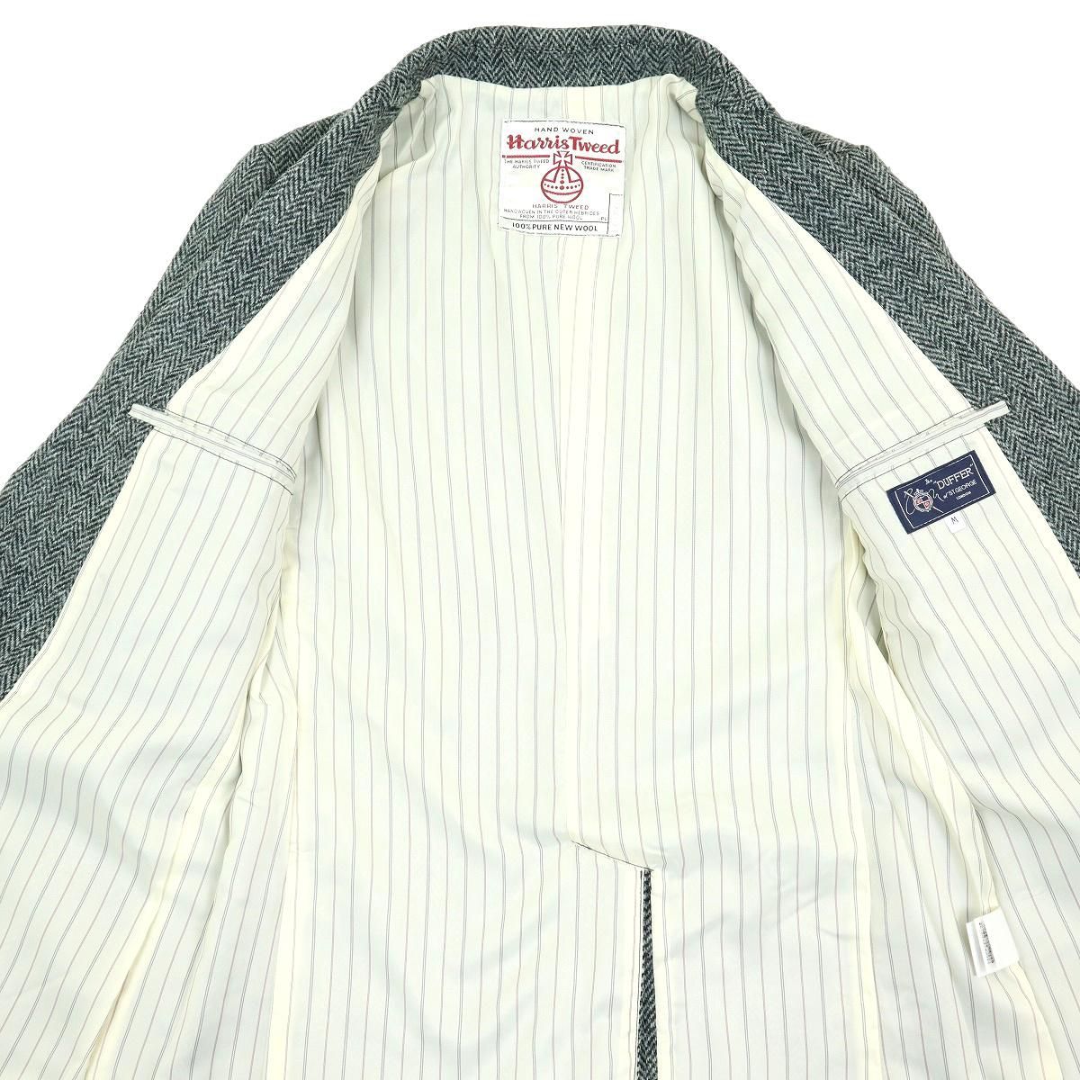 ダファー DUFFER ハリスツイード☆ヘリンボーン テーラードジャケット☆Ｍ S3422】【極美品】The DUFFER of St.GEORGE×HARRIS TWEED ダファー