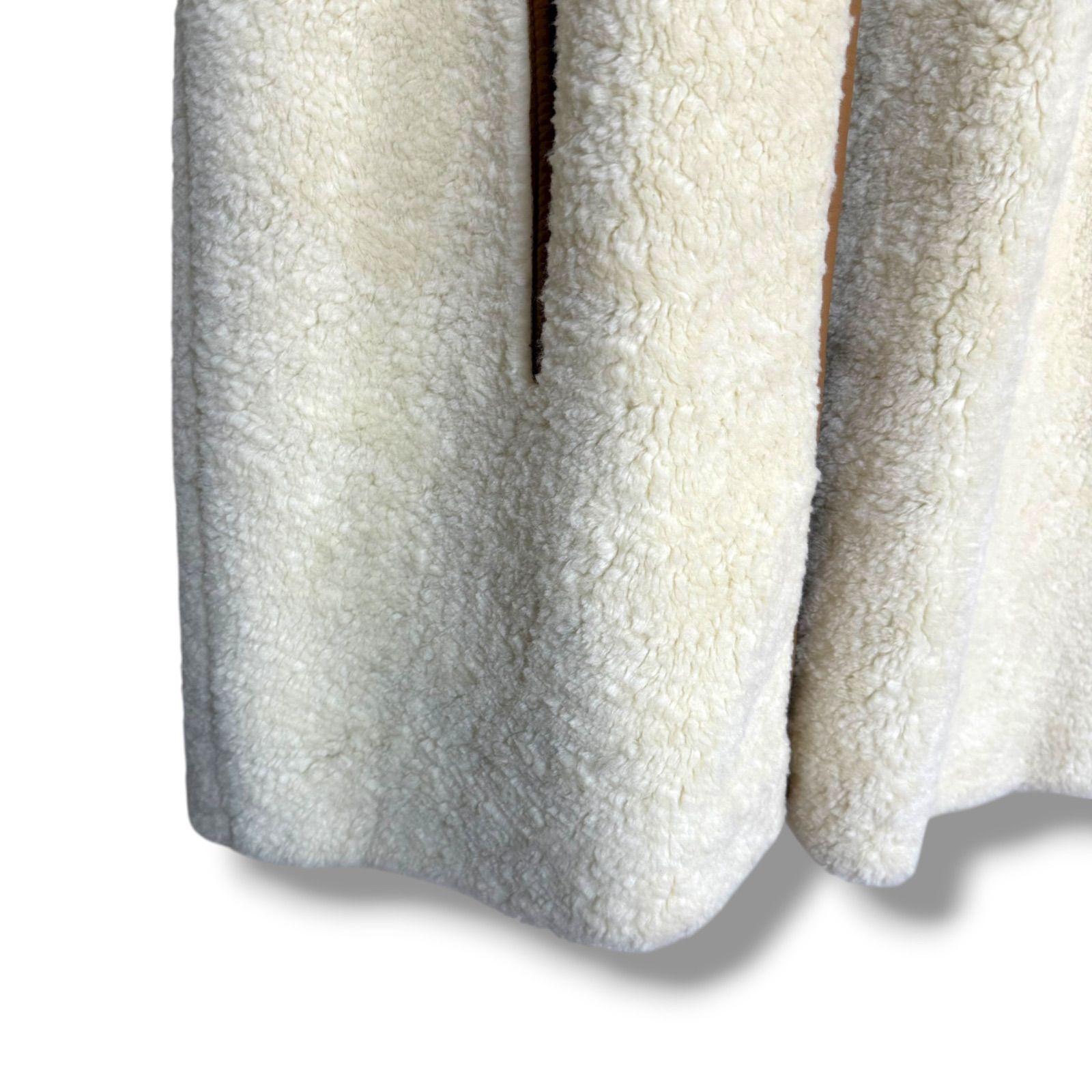 タグ付属 TOTEME ボアポンチョ バージンウールブレンド生地 ラムレザー使用 GULLKHAN_COM