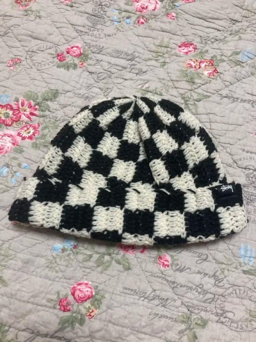 STUSSY ステューシー クロシェ チェッカー ビーニー ウール 帽子 ヘッドバンド ブラック まとめ