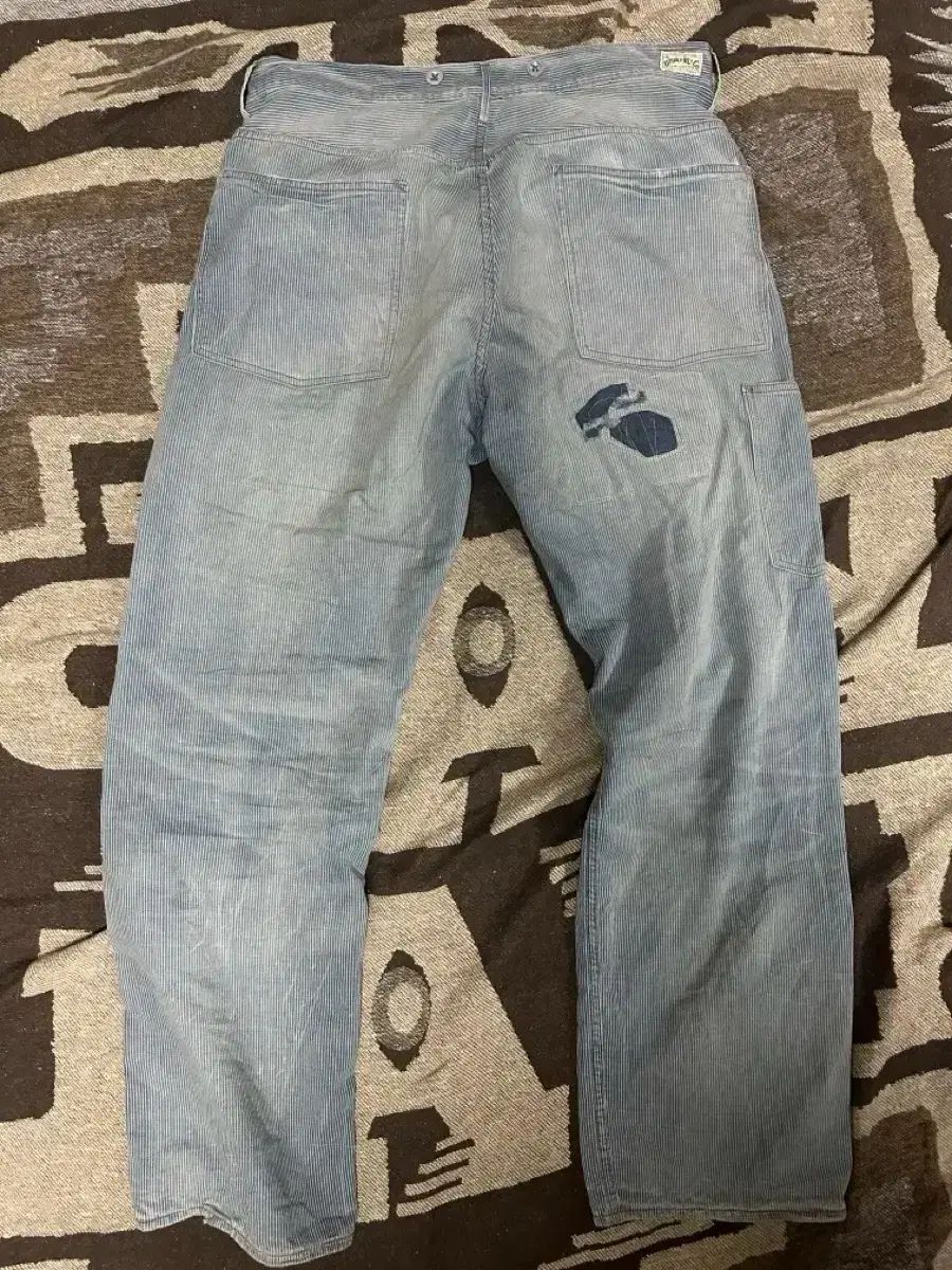 RRA ヴィンテージ FIVE ポケット リーペア Indigo パンツ 34