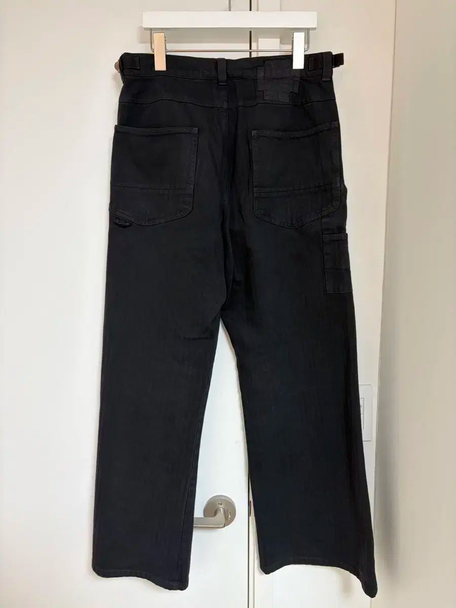 ポリテル 1011 クロス パッチ ド パンツ ストライプ ブラック カット オフ