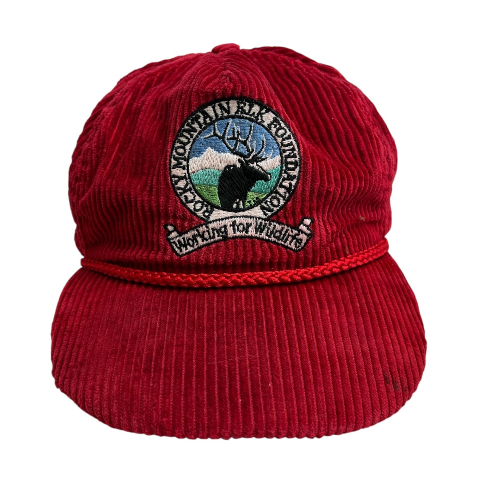 キャップ 帽子 ROCKY MOUNTAIN ELK FOUNDATION ロッキーマウンテンエルクファンデーション コーデュロイキャップ アウトドア アニマル レッド 赤